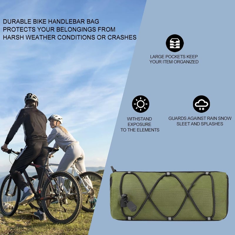 ‎KOSIBATE Bike Handlebar Bag,Bicycle Handlebar bag,Bike Frame Bag with Shoulder Strap,Bicycle Front Bag Fram Storage Roll Bag Mountain Road Bikes Bicycle Accessories, Bike Pouch for Bicycle ( - Image 5
